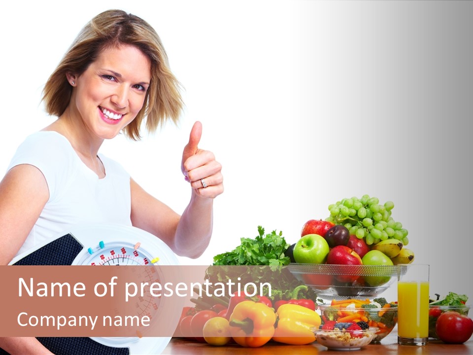 Food Happiness Fitness PowerPoint Template