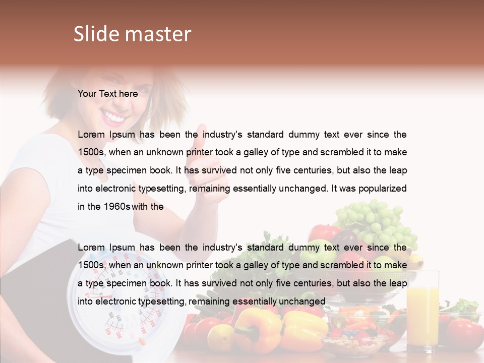 Food Happiness Fitness PowerPoint Template