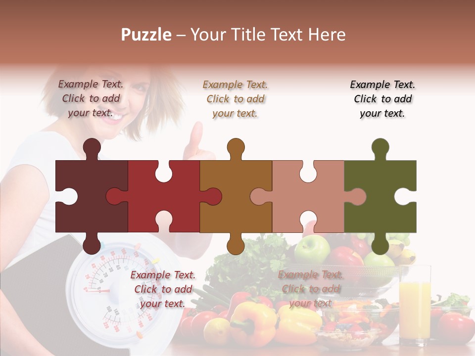 Food Happiness Fitness PowerPoint Template