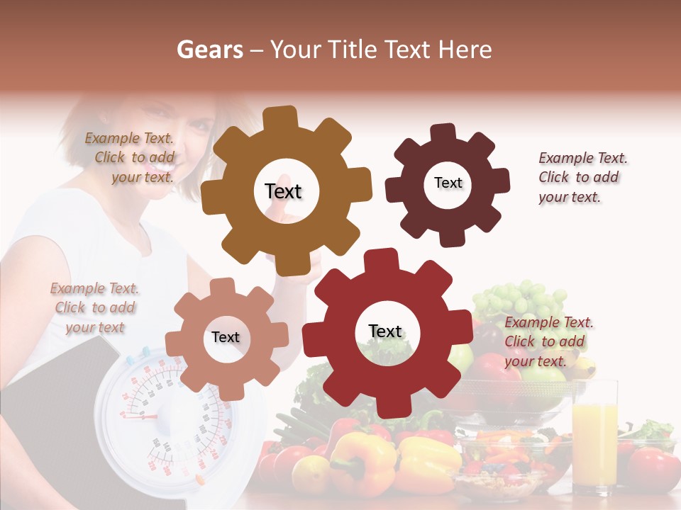 Food Happiness Fitness PowerPoint Template