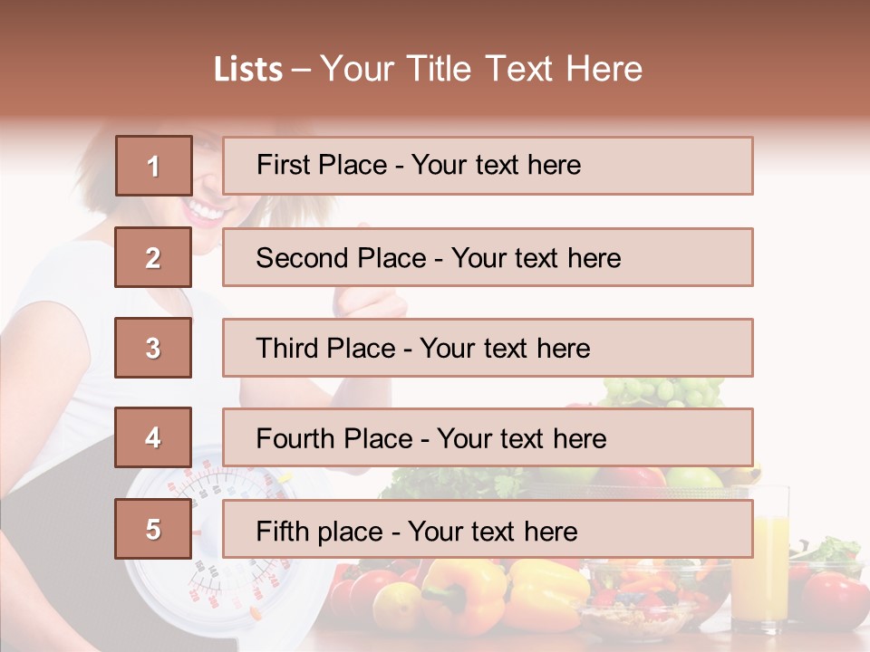 Food Happiness Fitness PowerPoint Template