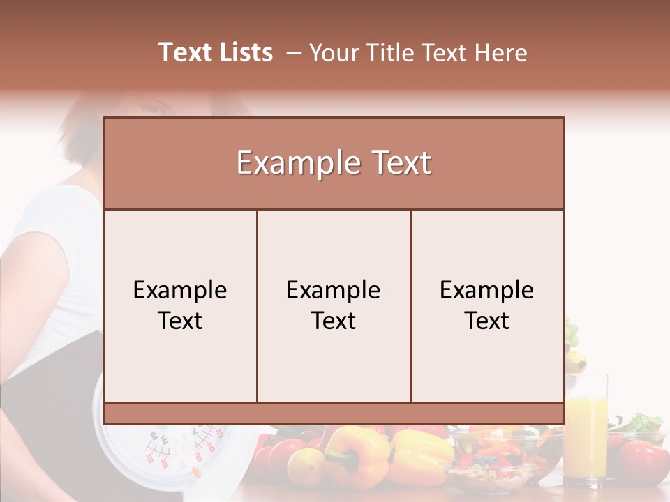 Food Happiness Fitness PowerPoint Template