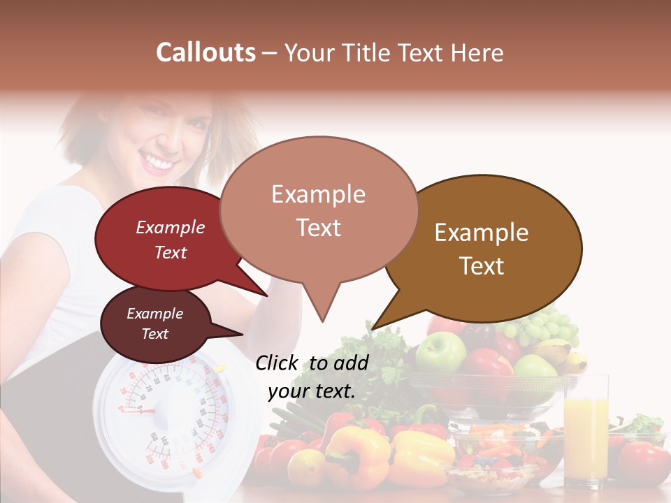 Food Happiness Fitness PowerPoint Template