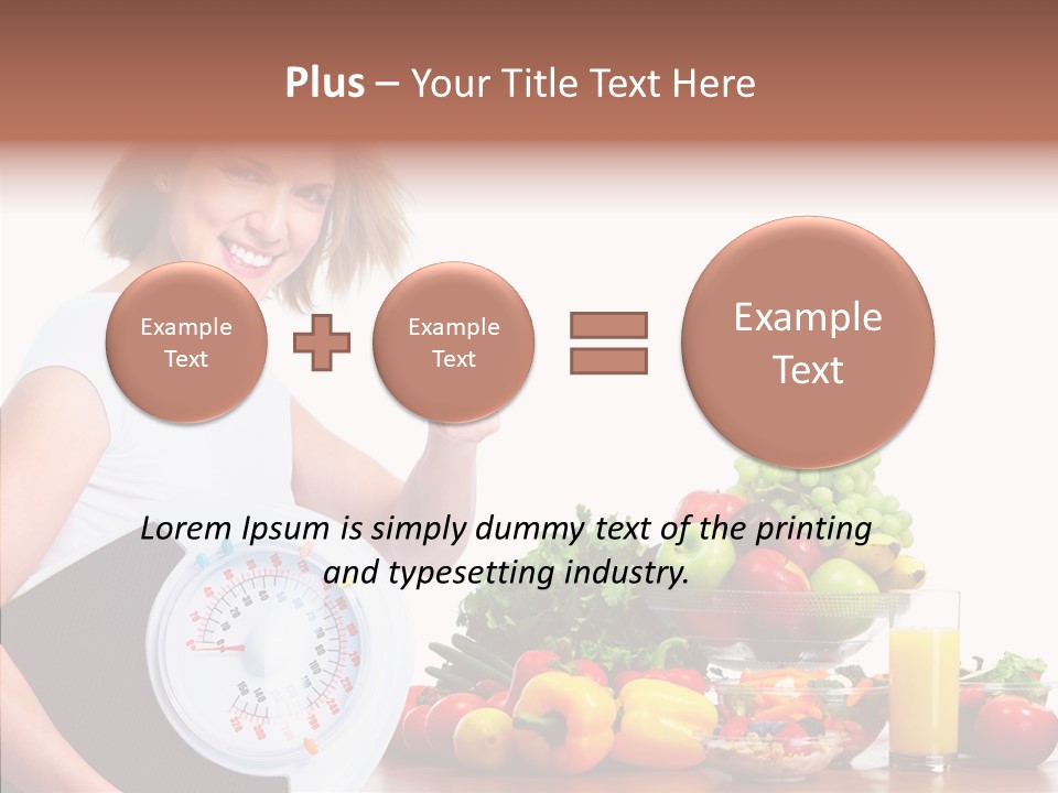 Food Happiness Fitness PowerPoint Template