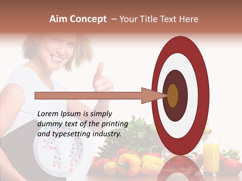 Food Happiness Fitness PowerPoint Template