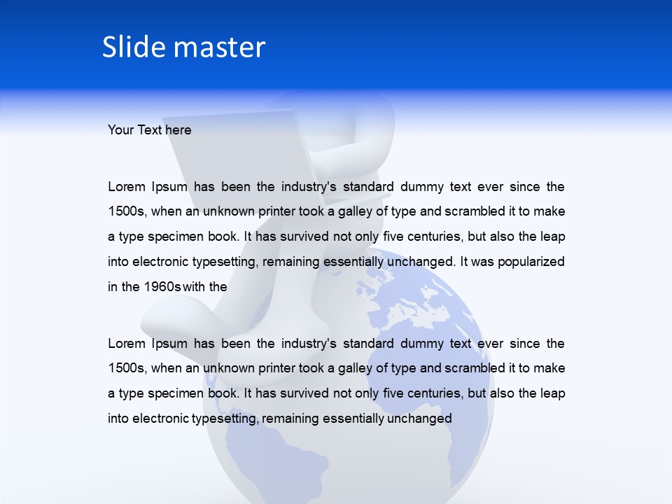 A Person Sitting On Top Of A Globe With A Laptop PowerPoint Template