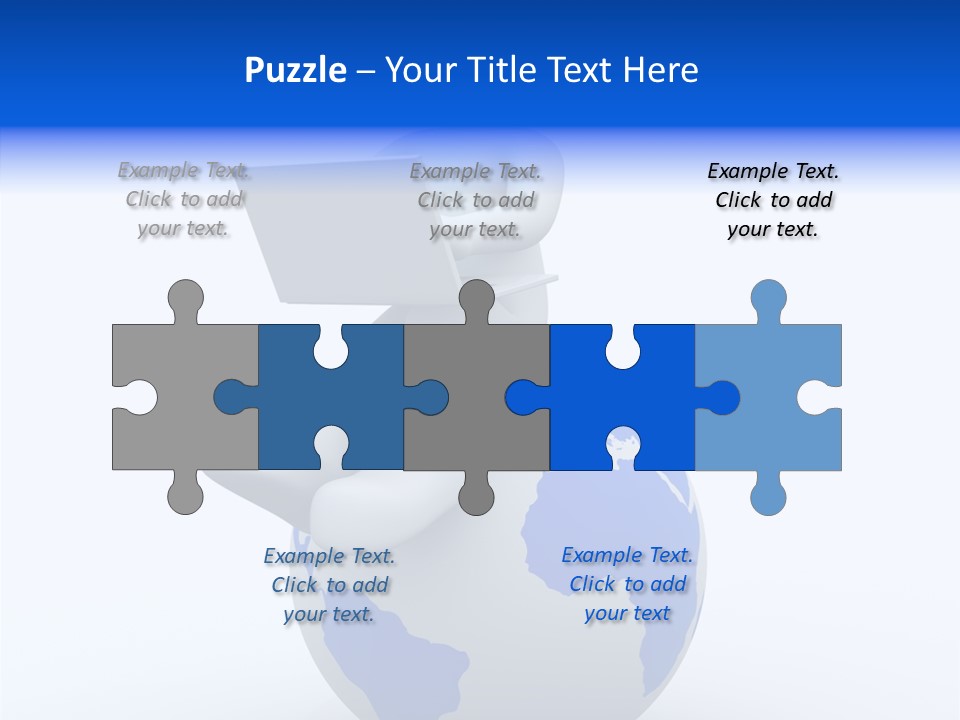 A Person Sitting On Top Of A Globe With A Laptop PowerPoint Template