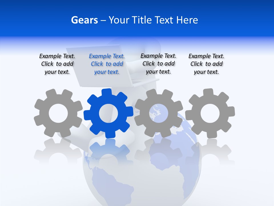 A Person Sitting On Top Of A Globe With A Laptop PowerPoint Template