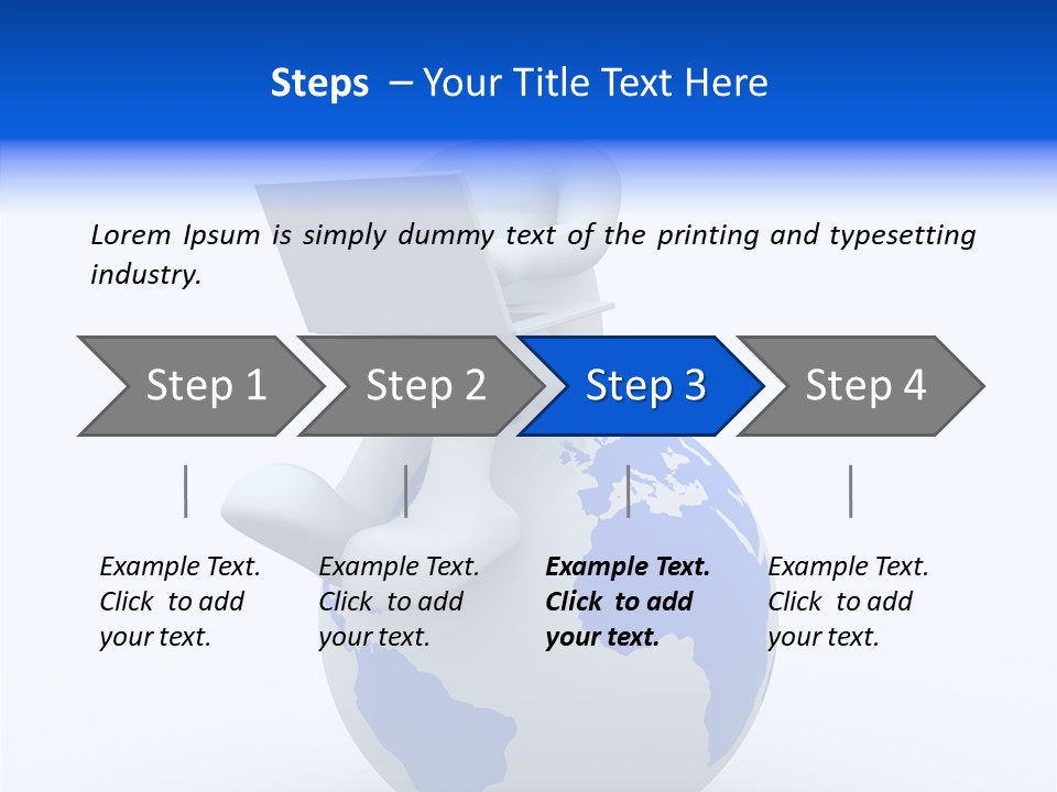 A Person Sitting On Top Of A Globe With A Laptop PowerPoint Template