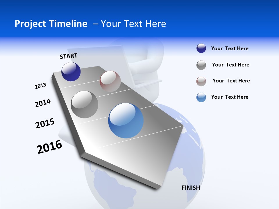 A Person Sitting On Top Of A Globe With A Laptop PowerPoint Template