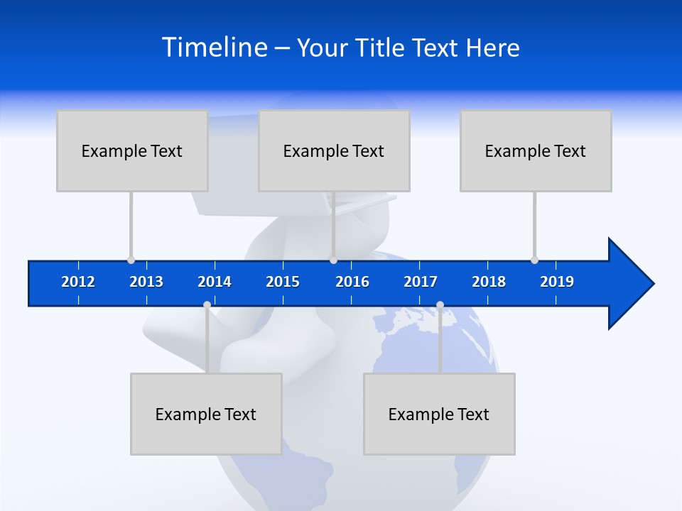 A Person Sitting On Top Of A Globe With A Laptop PowerPoint Template