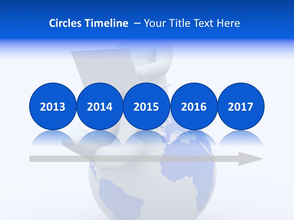 A Person Sitting On Top Of A Globe With A Laptop PowerPoint Template