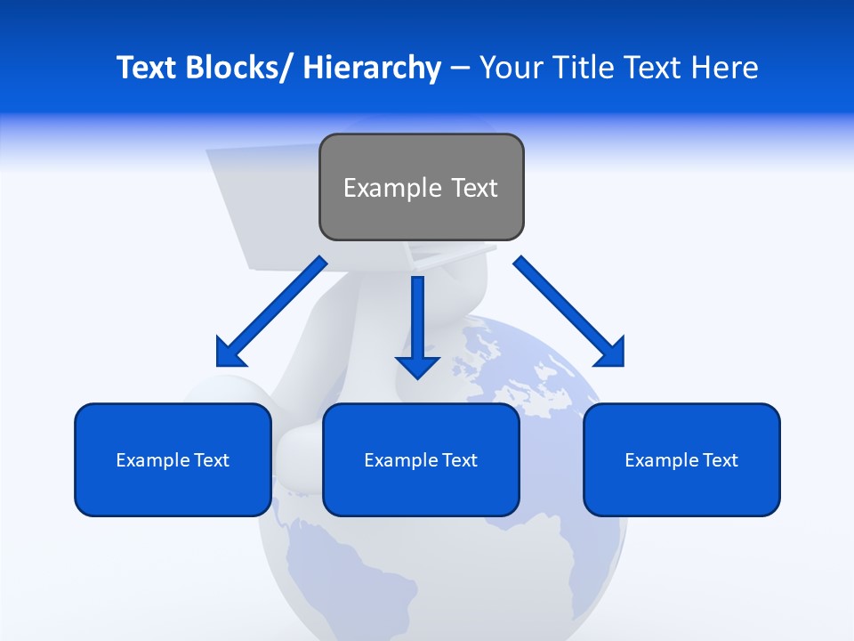 A Person Sitting On Top Of A Globe With A Laptop PowerPoint Template