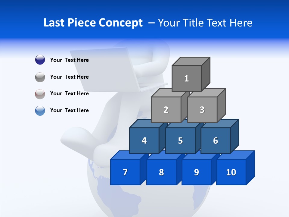 A Person Sitting On Top Of A Globe With A Laptop PowerPoint Template