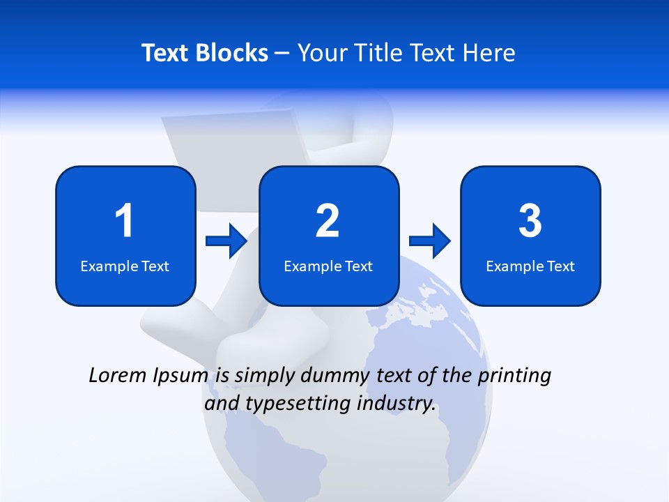 A Person Sitting On Top Of A Globe With A Laptop PowerPoint Template