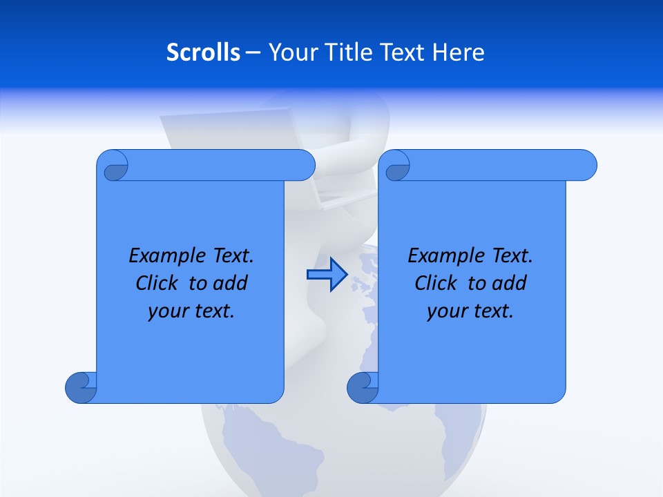 A Person Sitting On Top Of A Globe With A Laptop PowerPoint Template