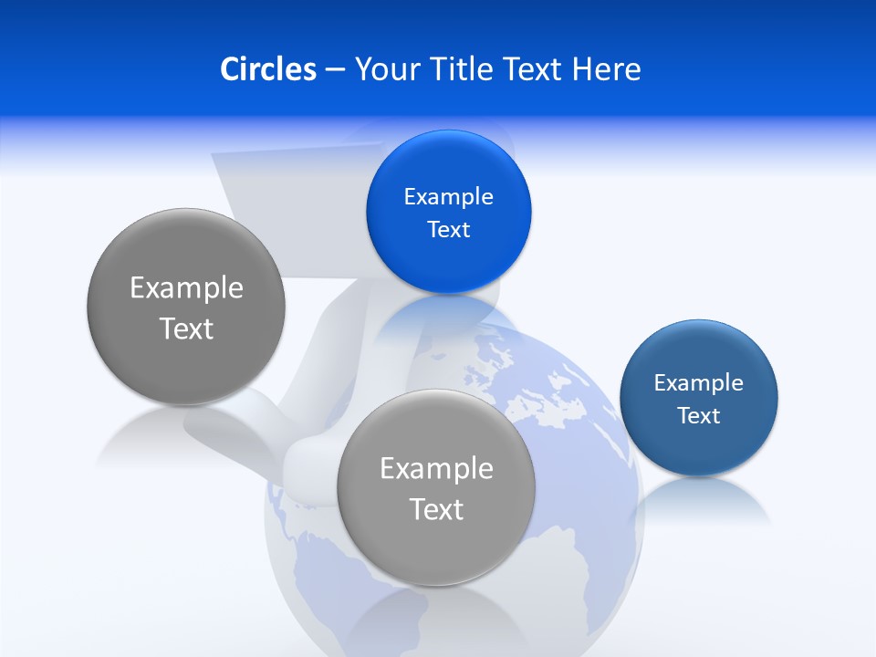 A Person Sitting On Top Of A Globe With A Laptop PowerPoint Template