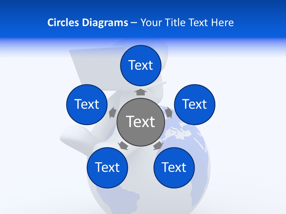 A Person Sitting On Top Of A Globe With A Laptop PowerPoint Template