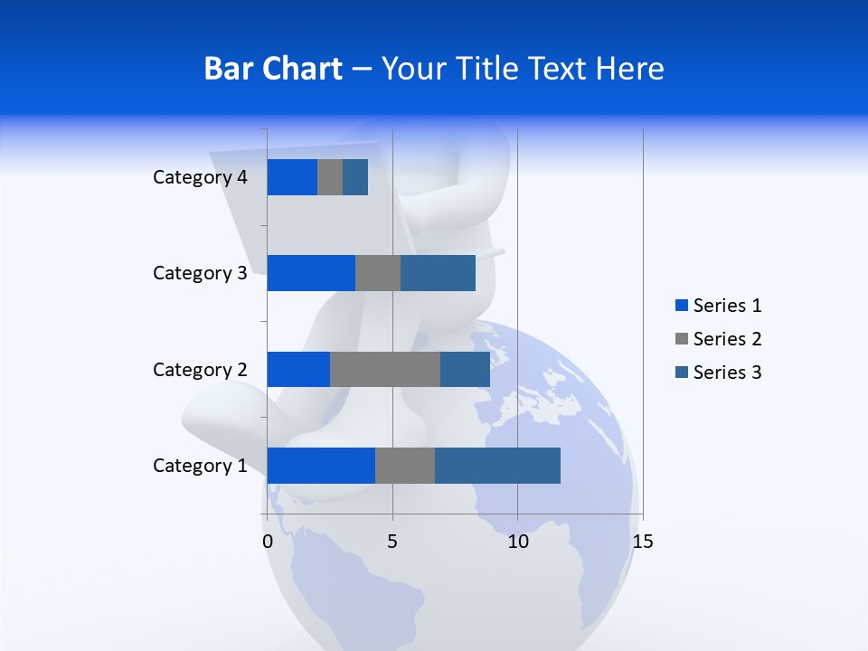 A Person Sitting On Top Of A Globe With A Laptop PowerPoint Template