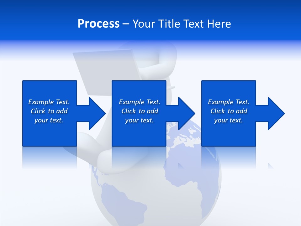 A Person Sitting On Top Of A Globe With A Laptop PowerPoint Template
