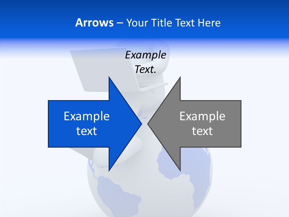 A Person Sitting On Top Of A Globe With A Laptop PowerPoint Template