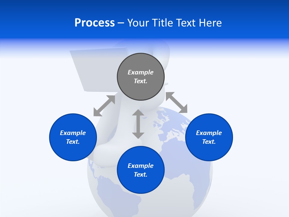 A Person Sitting On Top Of A Globe With A Laptop PowerPoint Template