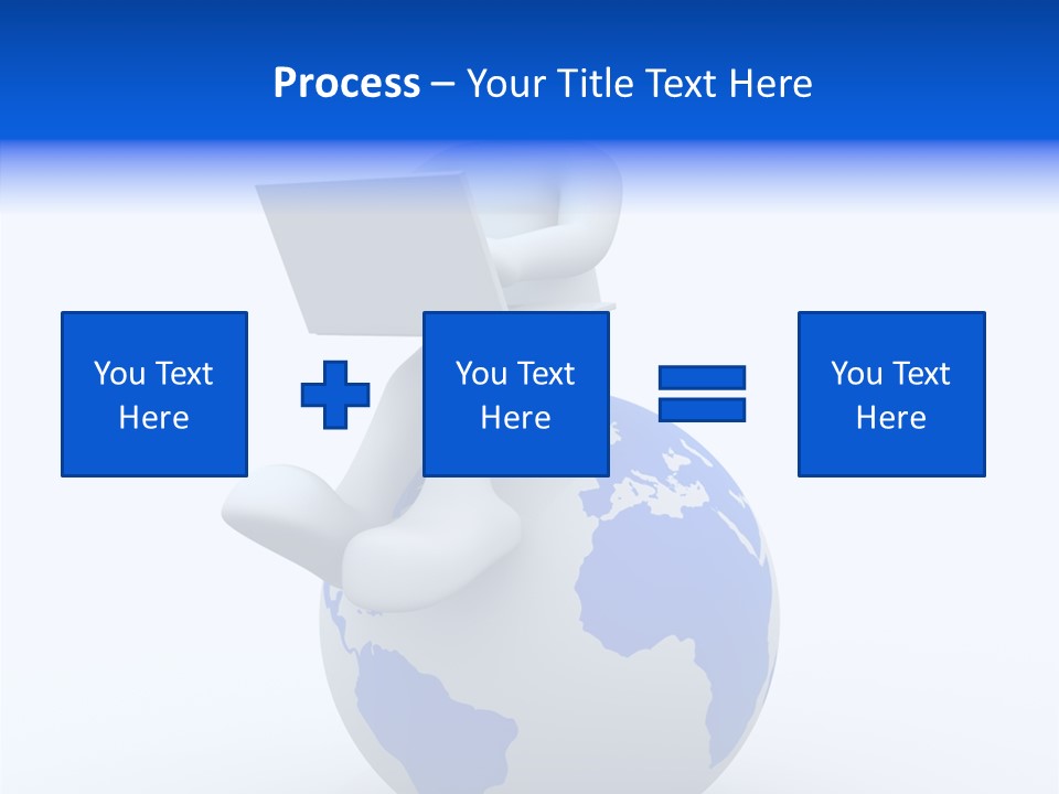 A Person Sitting On Top Of A Globe With A Laptop PowerPoint Template