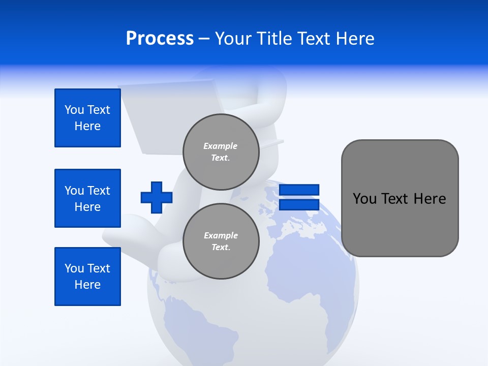 A Person Sitting On Top Of A Globe With A Laptop PowerPoint Template