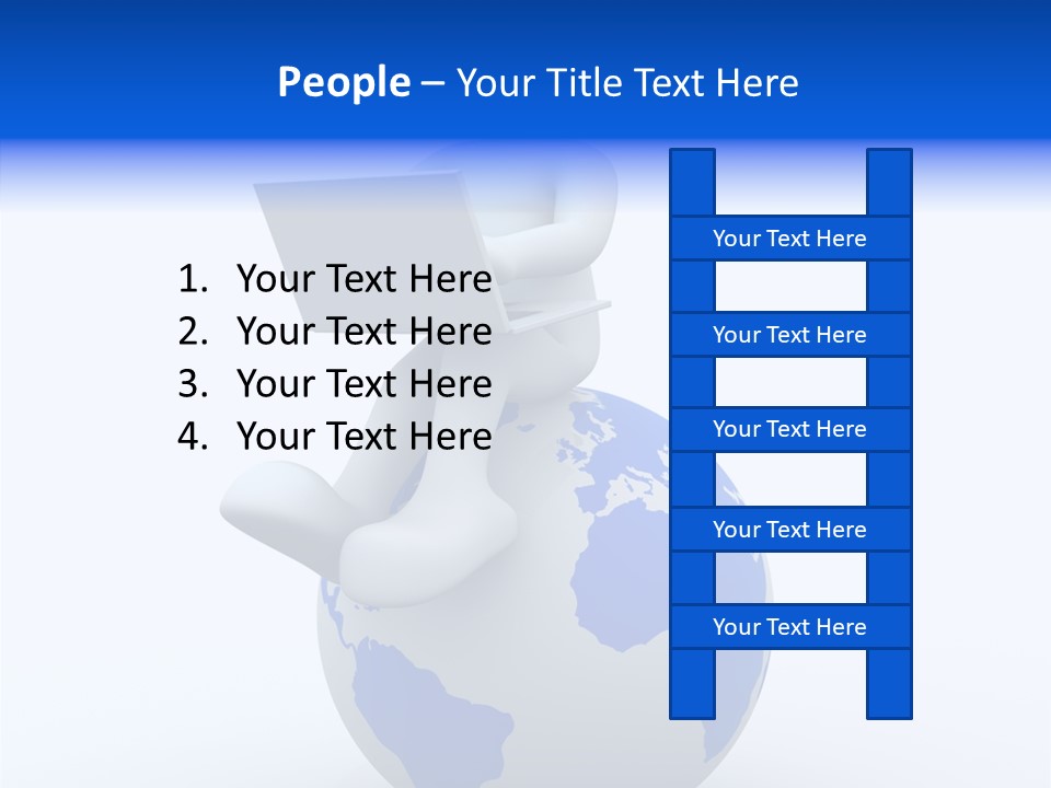 A Person Sitting On Top Of A Globe With A Laptop PowerPoint Template