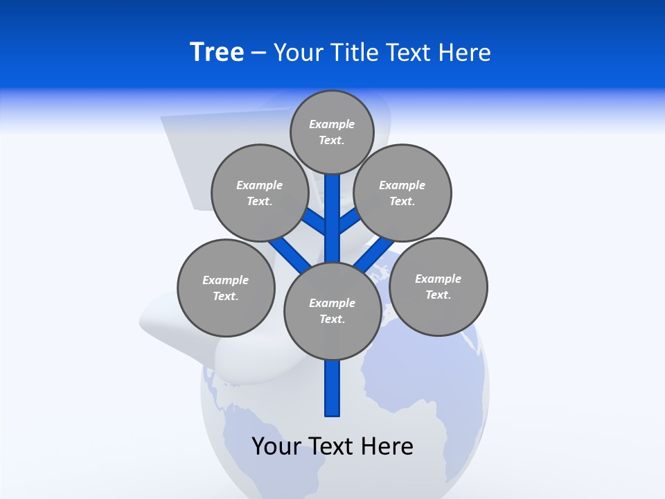 A Person Sitting On Top Of A Globe With A Laptop PowerPoint Template