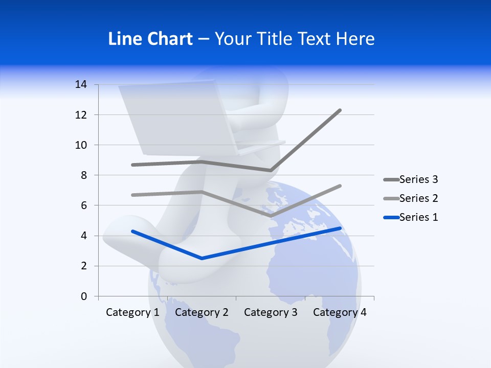 A Person Sitting On Top Of A Globe With A Laptop PowerPoint Template