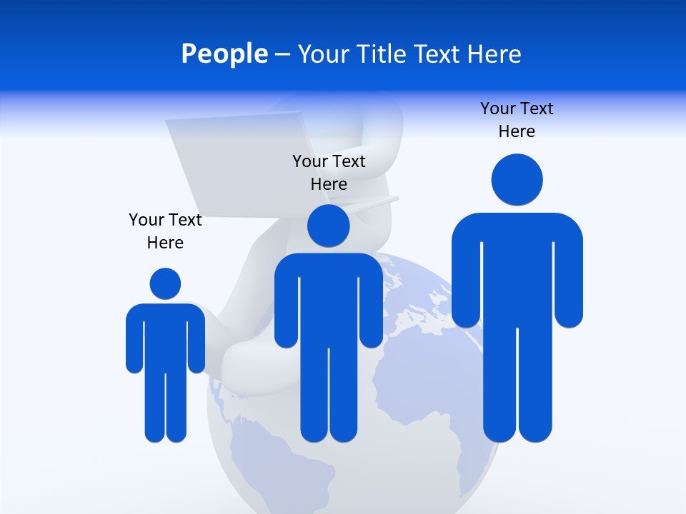 A Person Sitting On Top Of A Globe With A Laptop PowerPoint Template