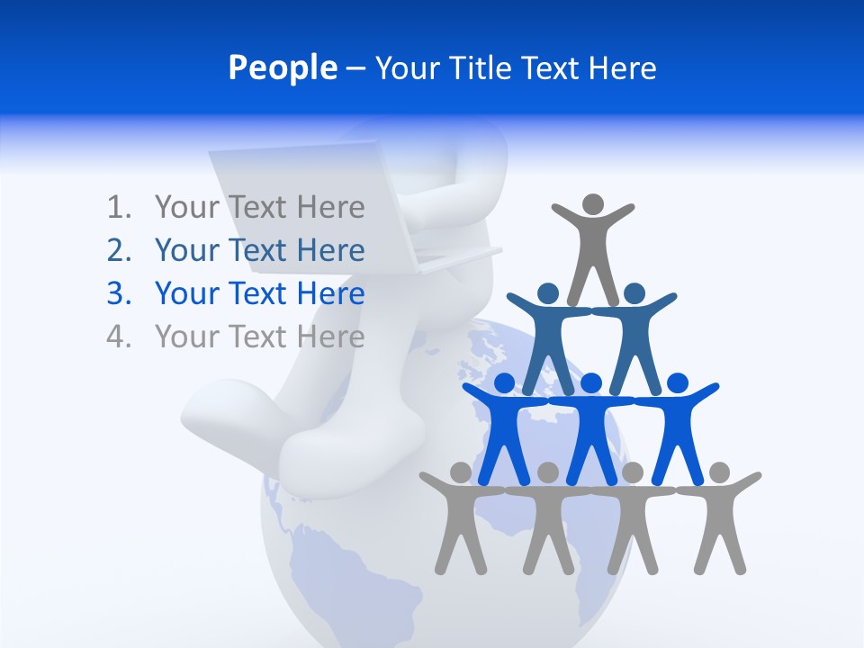 A Person Sitting On Top Of A Globe With A Laptop PowerPoint Template