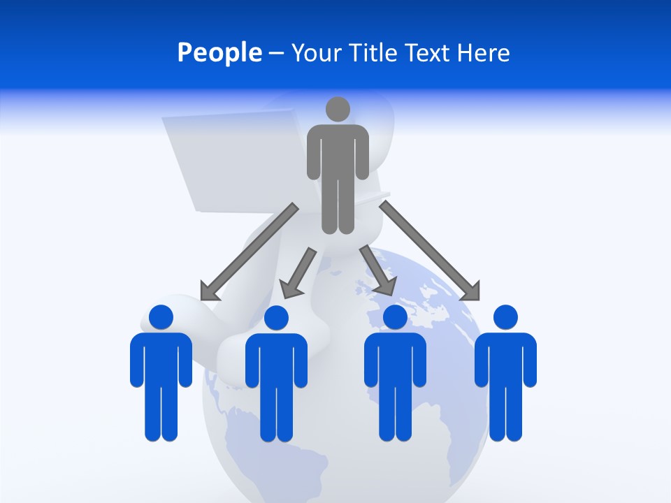 A Person Sitting On Top Of A Globe With A Laptop PowerPoint Template