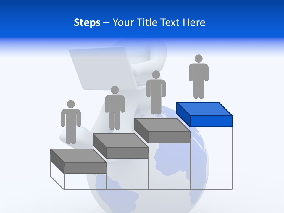 A Person Sitting On Top Of A Globe With A Laptop PowerPoint Template