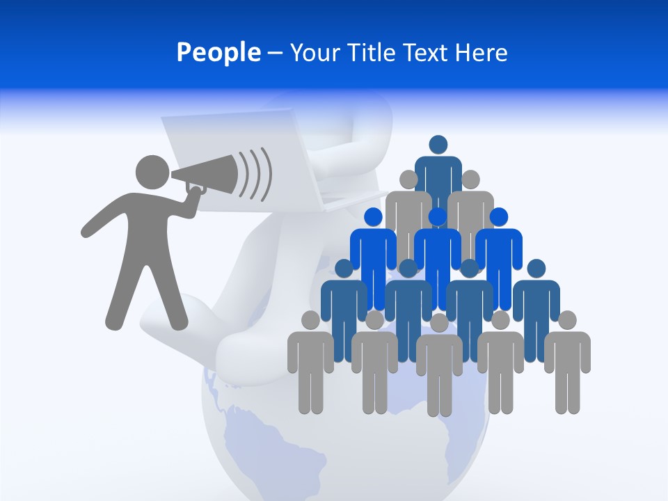 A Person Sitting On Top Of A Globe With A Laptop PowerPoint Template