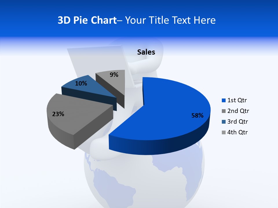 A Person Sitting On Top Of A Globe With A Laptop PowerPoint Template