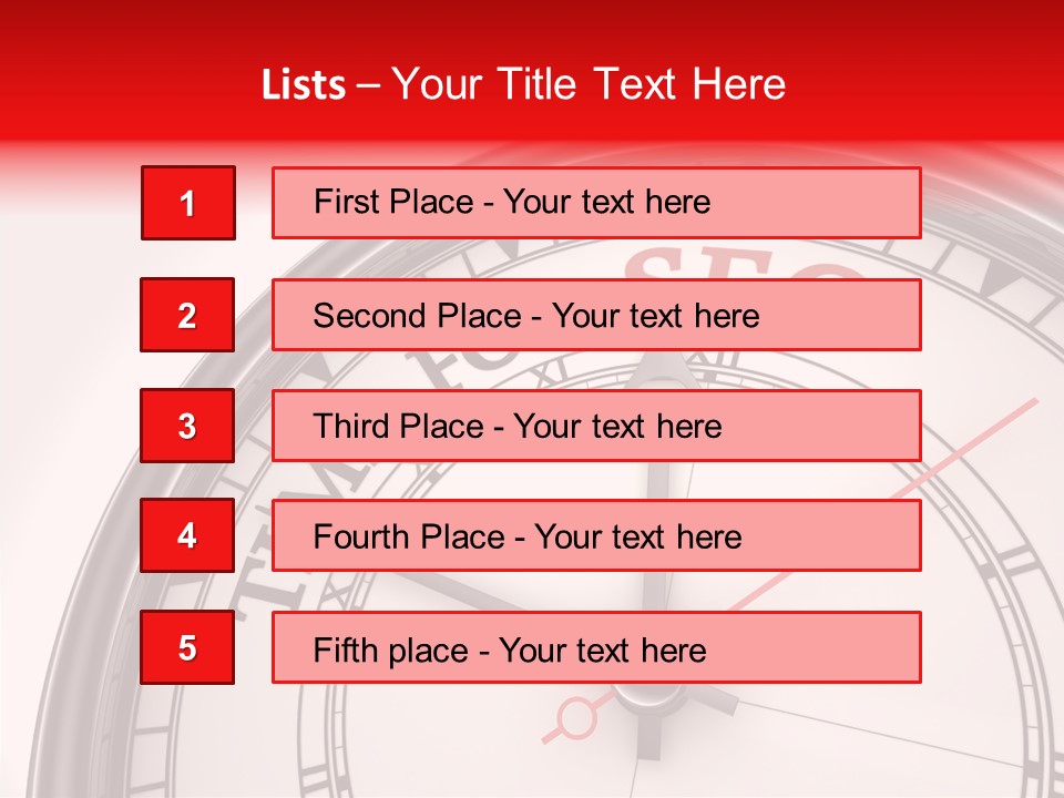 Metal Clock Webpage PowerPoint Template
