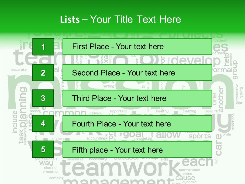 Text Motivation Tagcloud PowerPoint Template