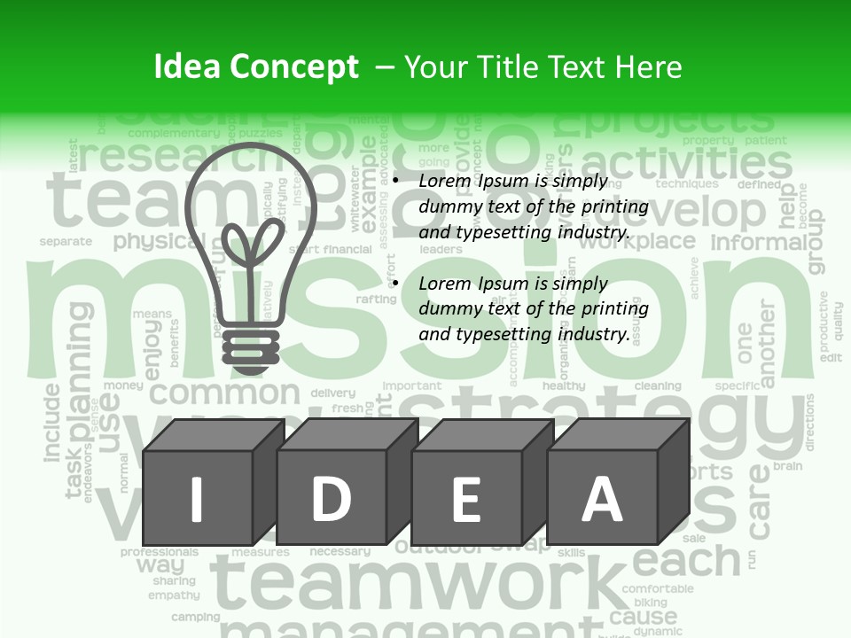 Text Motivation Tagcloud PowerPoint Template