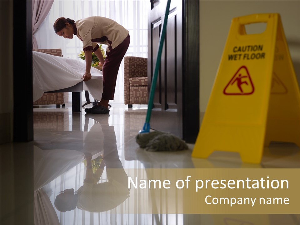 Worker Clean Sign PowerPoint Template