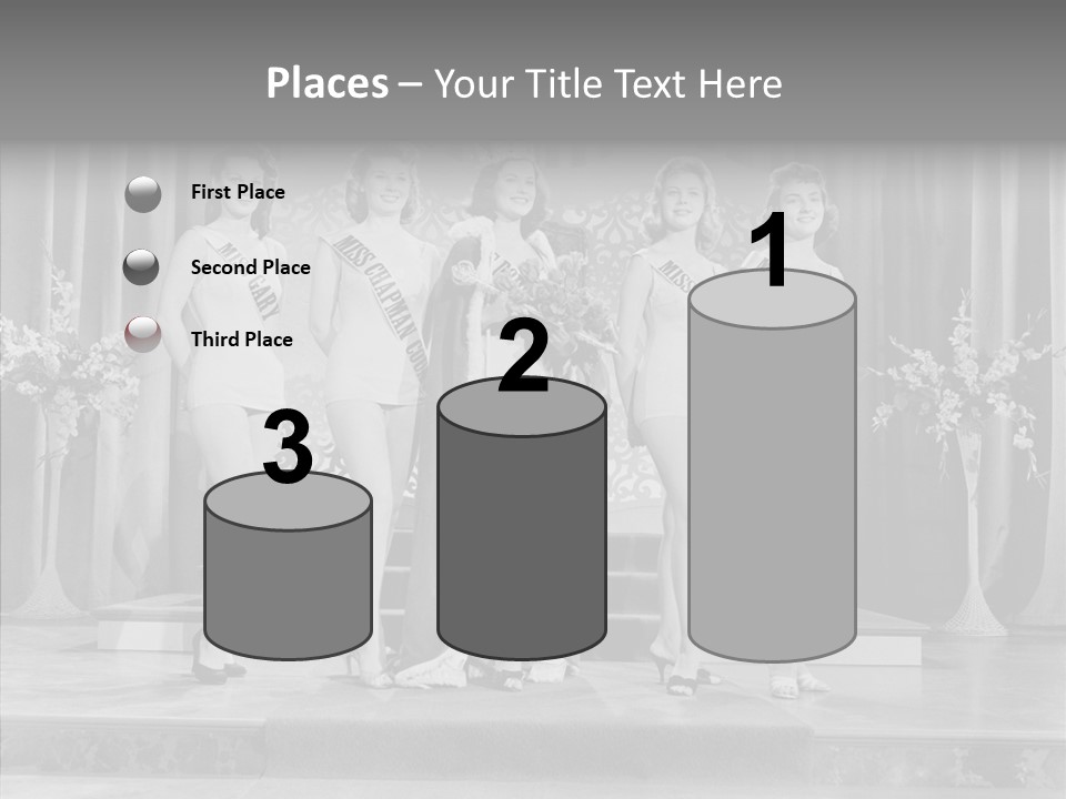 A Group Of Women Standing On Top Of A Stage PowerPoint Template