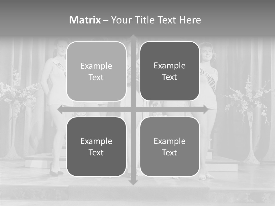 A Group Of Women Standing On Top Of A Stage PowerPoint Template