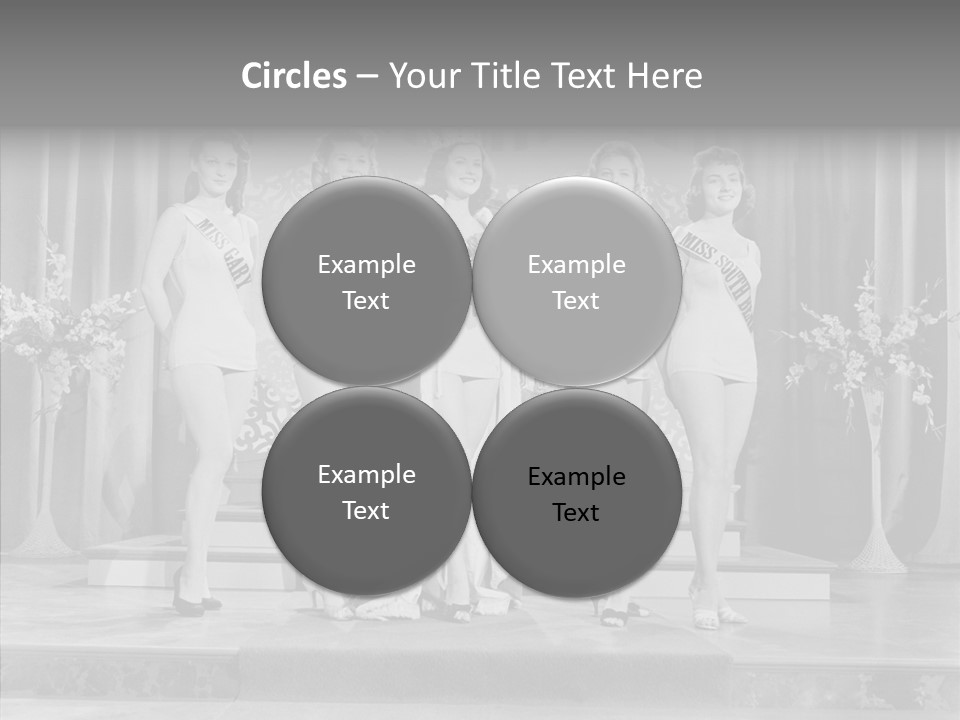 A Group Of Women Standing On Top Of A Stage PowerPoint Template