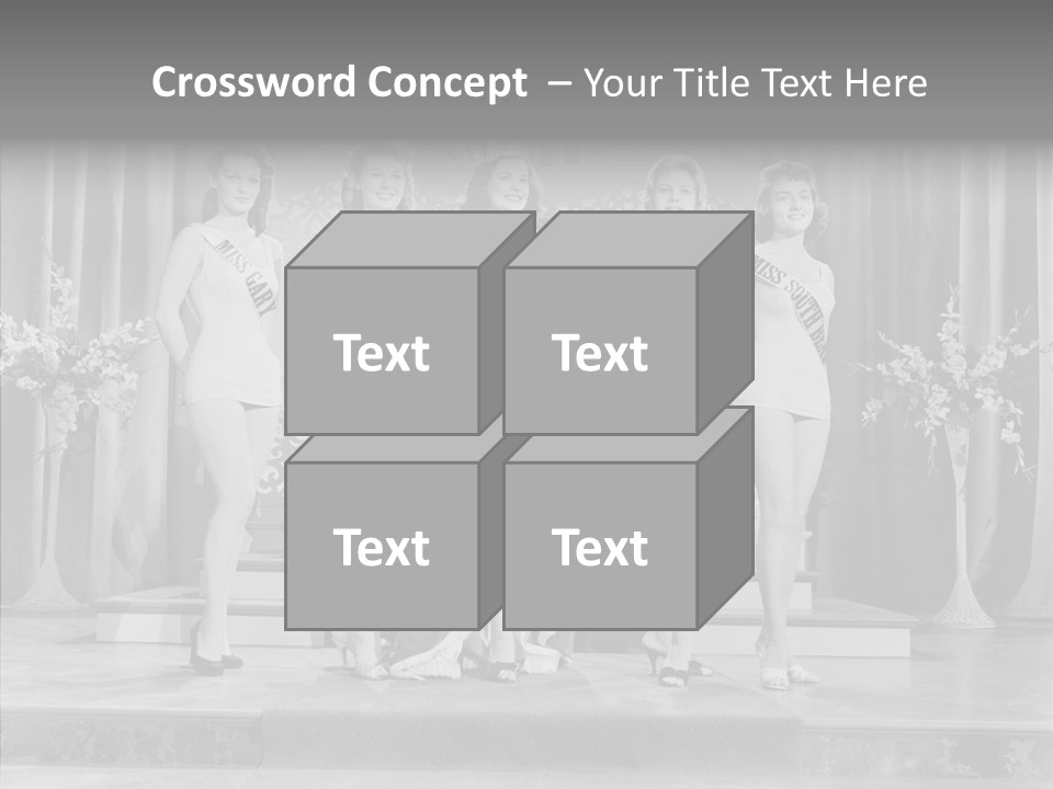 A Group Of Women Standing On Top Of A Stage PowerPoint Template