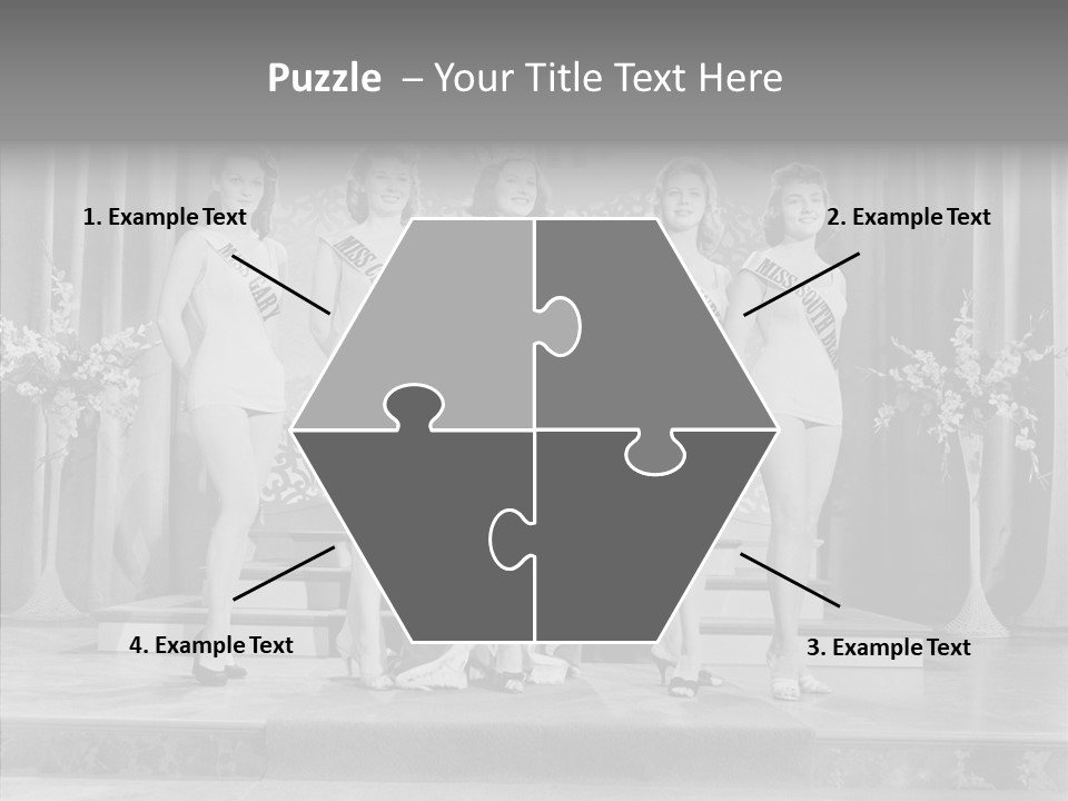 A Group Of Women Standing On Top Of A Stage PowerPoint Template