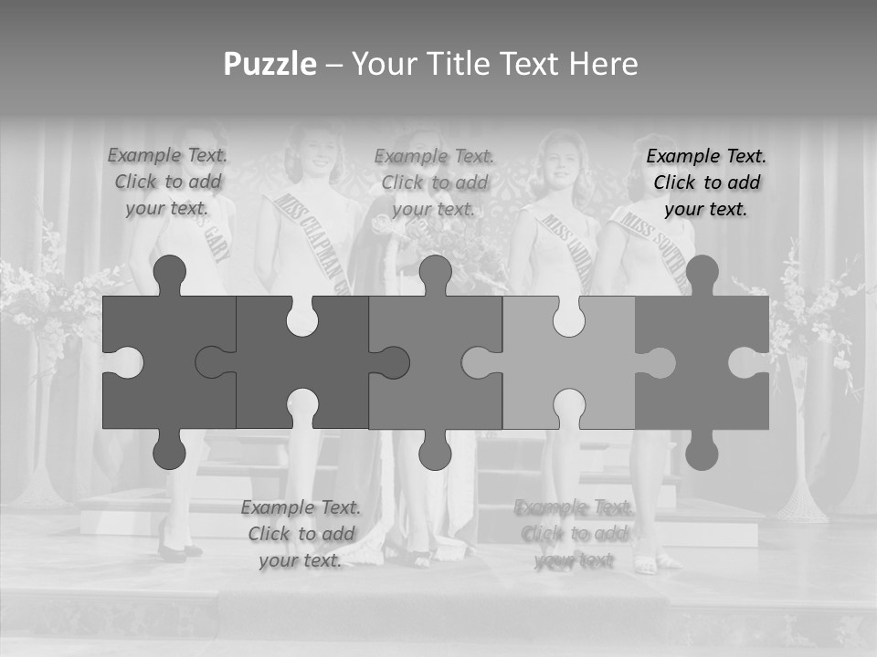 A Group Of Women Standing On Top Of A Stage PowerPoint Template