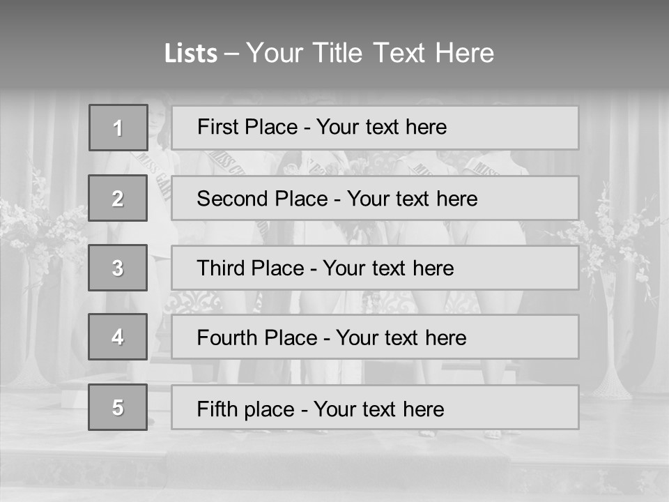 A Group Of Women Standing On Top Of A Stage PowerPoint Template