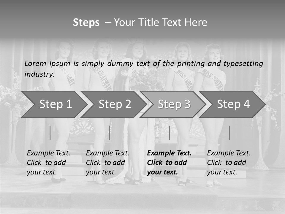 A Group Of Women Standing On Top Of A Stage PowerPoint Template