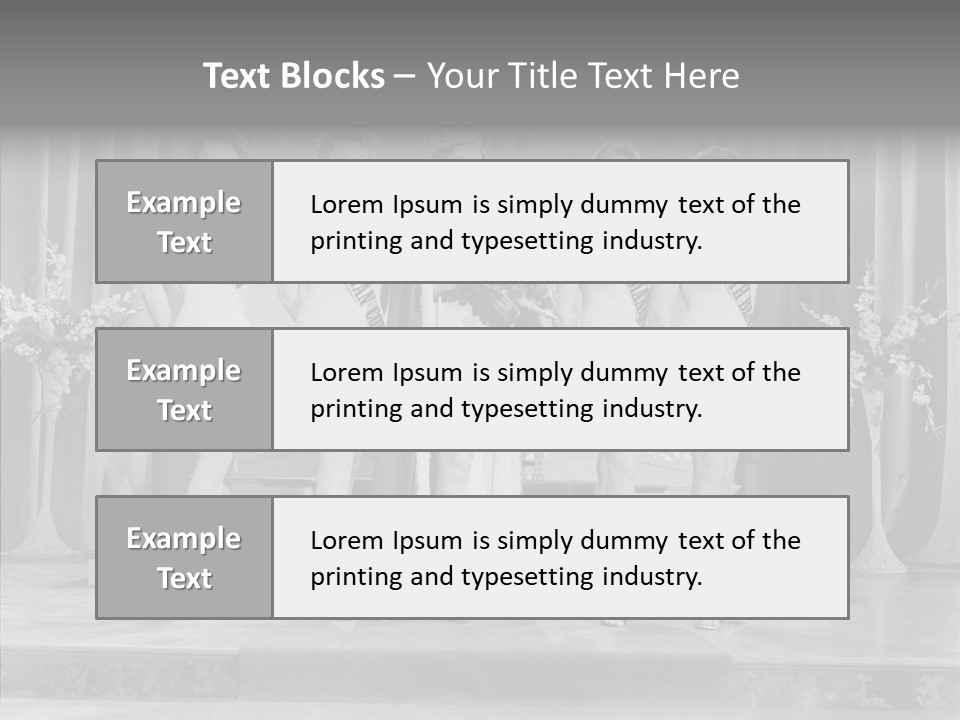 A Group Of Women Standing On Top Of A Stage PowerPoint Template